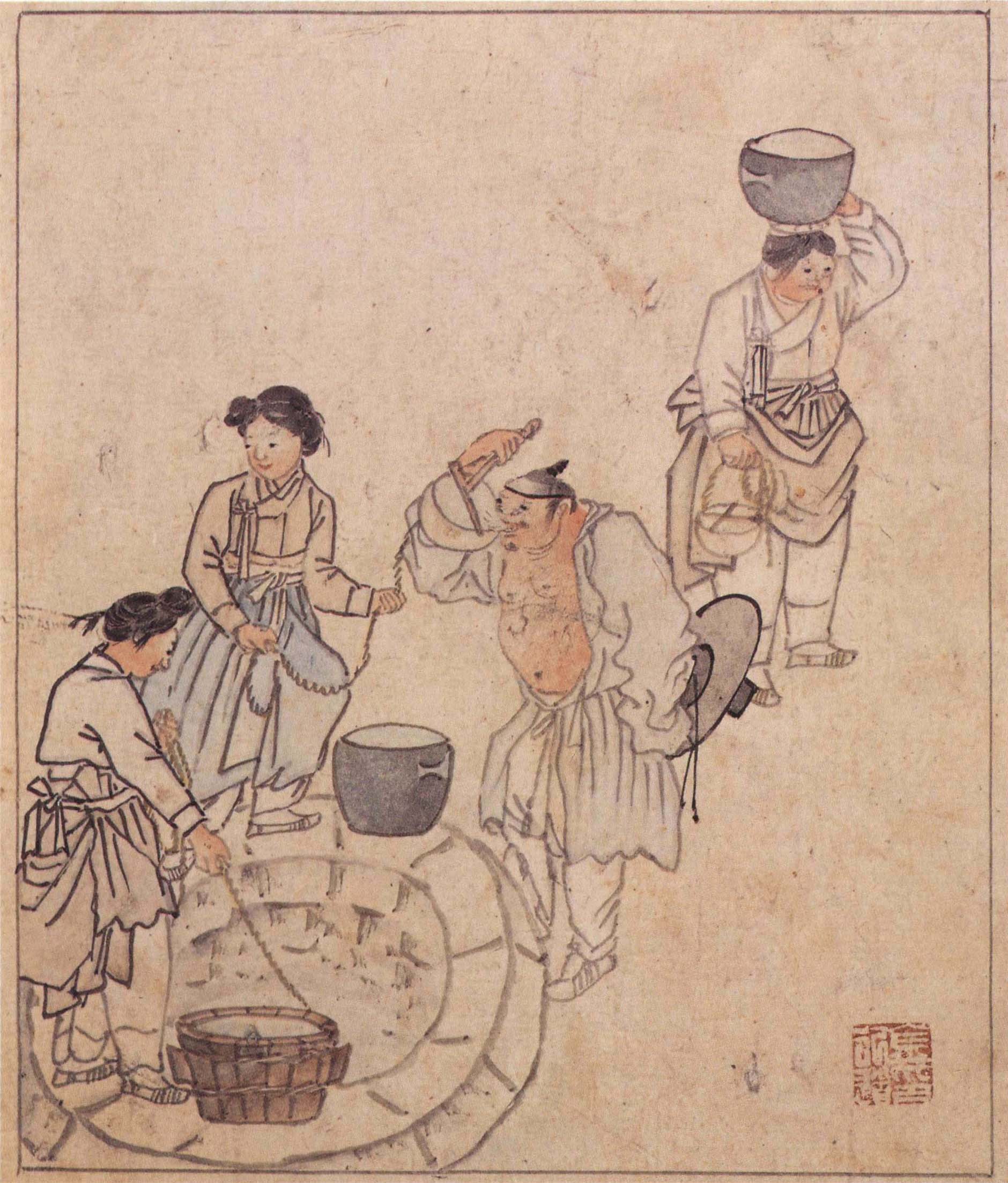 Umulga — At the Well, by Kim Hong-do