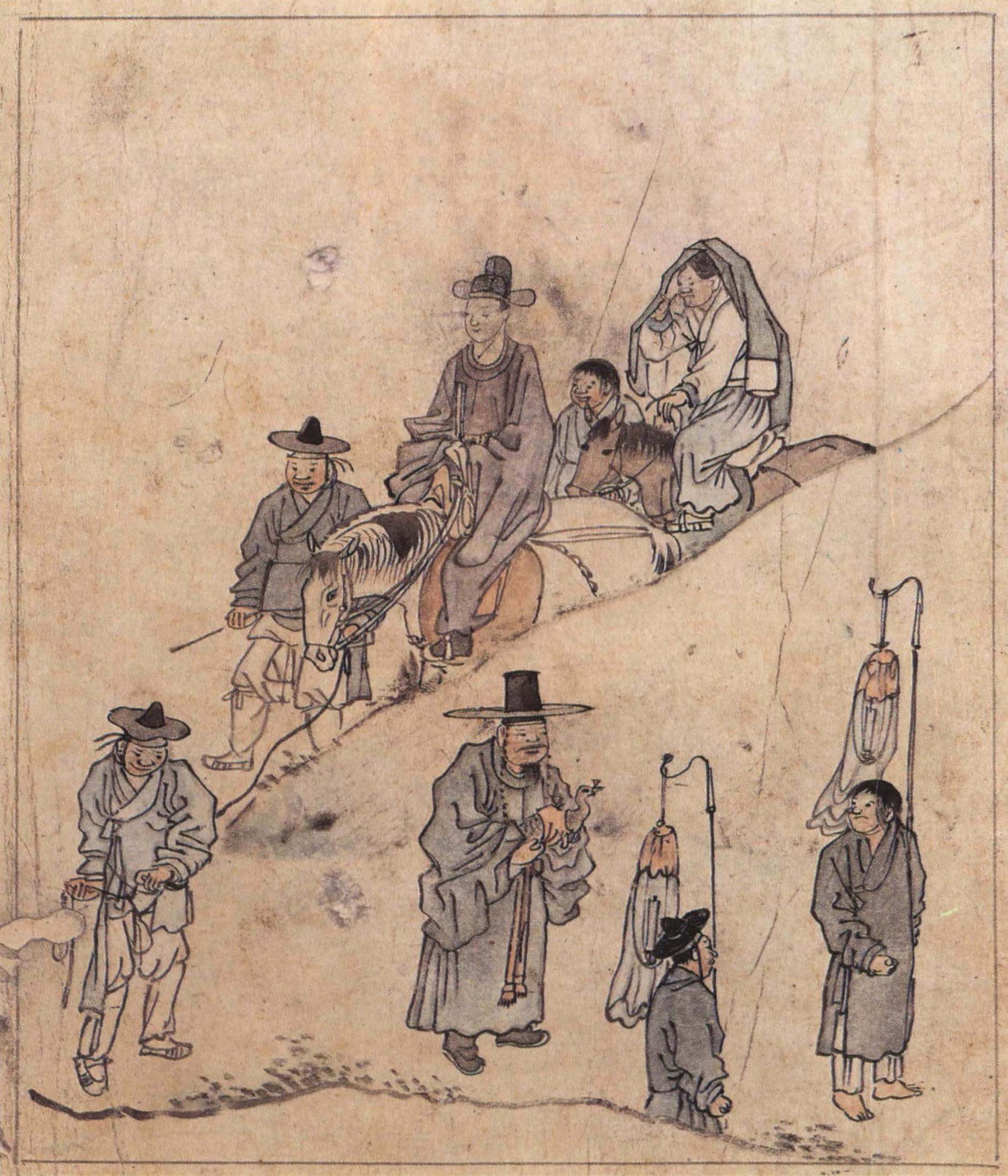 The Bride's Procession by Kim Hong-do